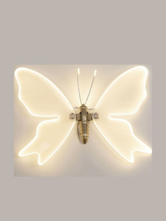 Illuminated Christmas Figure Butterfly White Height 80cm Hanging Motion