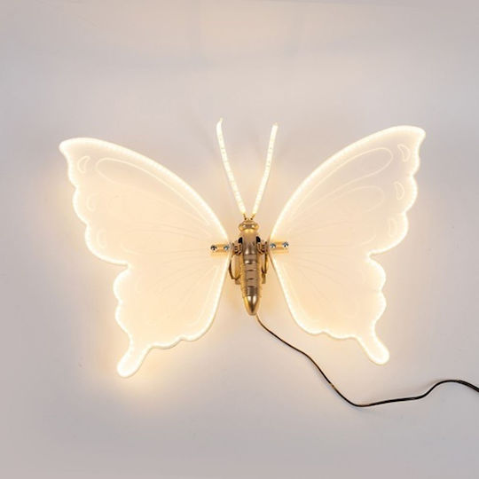 Illuminated Christmas Figure Butterfly White Height 60cm Hanging