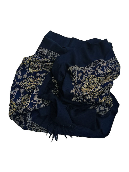 Women's Cashmere Scarf Navy Blue