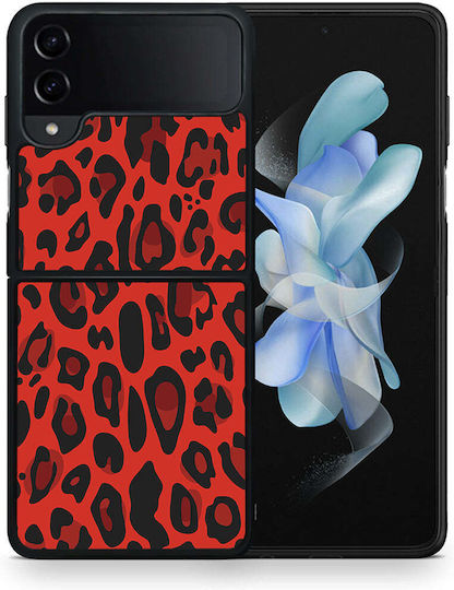 Husă Samsung Galaxy Z Flip4 Leopard Roșu Animal