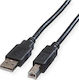 USB Кабел Roline Roline Зелен USB 2.0 Кабел Тип A-B Черен 0,8 м