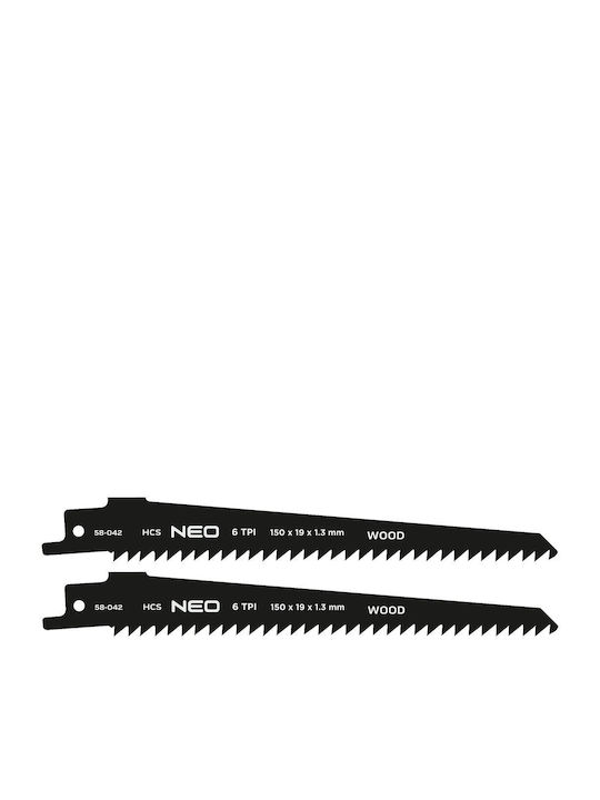 Reciprocating Stichsägeblatt Hcs 152 X 19 X 1.3 Mm 6tpi Set 2 Stücke