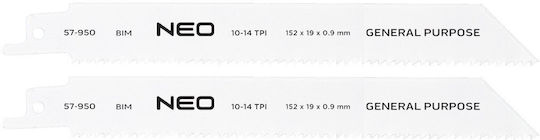 Reciprocating Saw Blades 152 x 19 x 0.9 mm 10/14tpi Set 2 Pieces