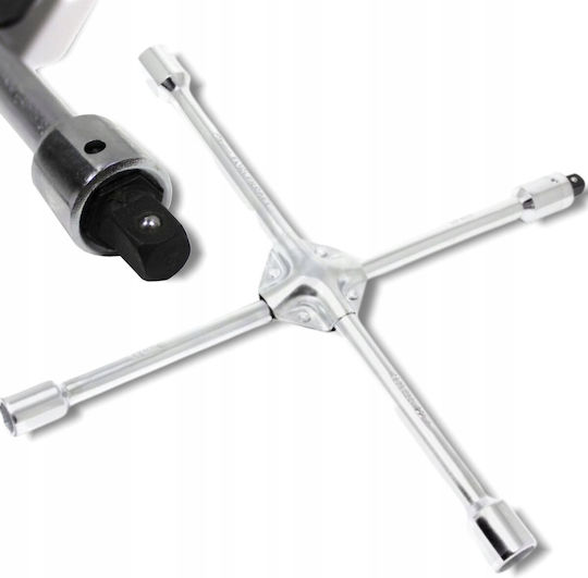 Cross Wrench Car Wheels 17-19-21-22mm Cross 1/2" Adapter