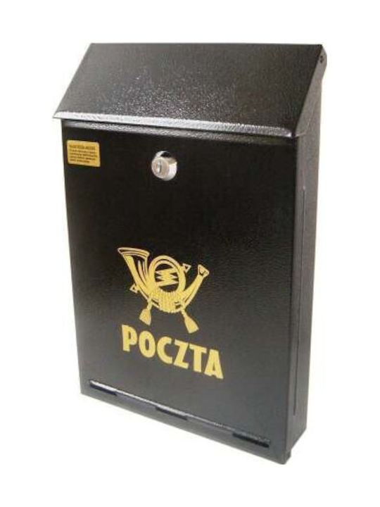 Außenbereich Briefkasten Metallisch in Schwarz Farbe