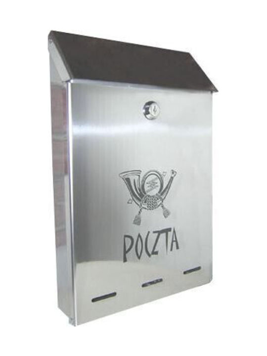 Außenbereich Briefkasten Inox in Silber Farbe 60cm