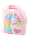 Plush Kids Bag Unicorn Adjustable Strap Pink 24x9cm