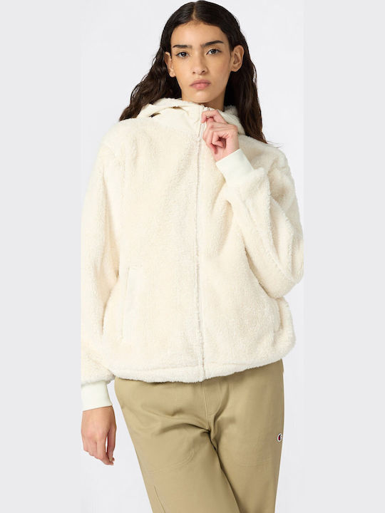 Γυναικεία Ζακέτα Φούτερ με Κουκούλα Ivory Canvas