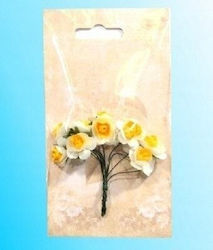 Teka Papier Blumen Rosen Weiß-Gelb