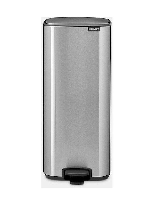 Brabantia Abfalleimer Abfall aus Edelstahl mit Pedal Gray 30Es 1Stück