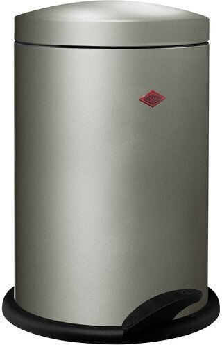 Wesco Κάδος Alpha Απορριμμάτων Μεταλλικός με Πεντάλ Ασημί 13lt