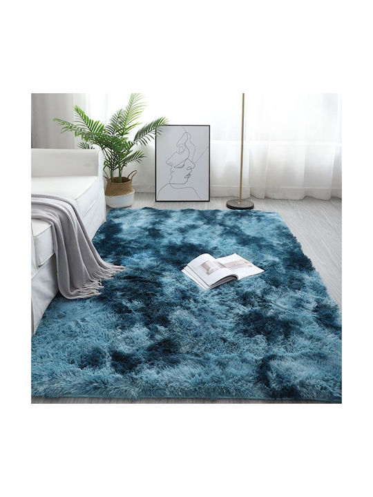 Homeone Αντιολισθητικό Χαλί Ορθογώνιο Shaggy Σιέλ 200x300cm