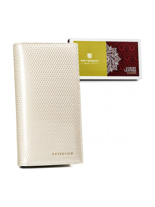 Leather Women's Wallet with RFID Beige PTN 421431 SBR BE
