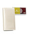 Leather Women's Wallet with RFID Beige PTN 421431 SBR BE