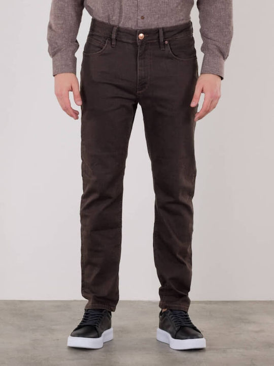 Jean Ανδρικό Παντελόνι Τζιν Slim Fit Καφέ