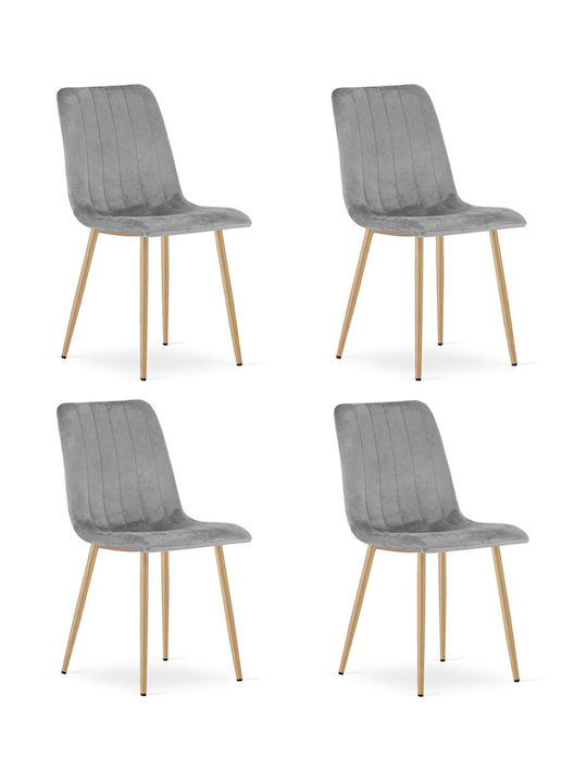 Lava Dining Room Velvet Chair Gray