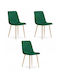 Dining Room Velvet Chair Dark Green Velvet 3pcs