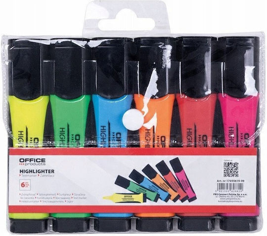 Office Products Highlighters Color Mix 6pcs (Μiscellaneous Colours)