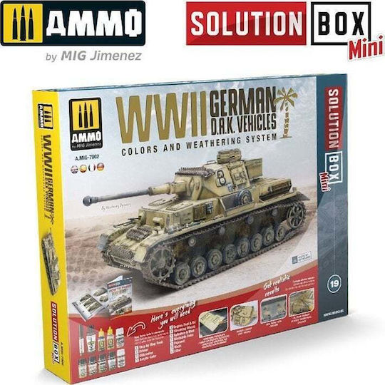 Vallejo Ammo Mini Solution Box 19 German D.a.k World War II Vehicles Weathering Colour System