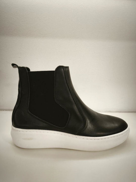 Nice Step Piele Negru Ghete Chelsea