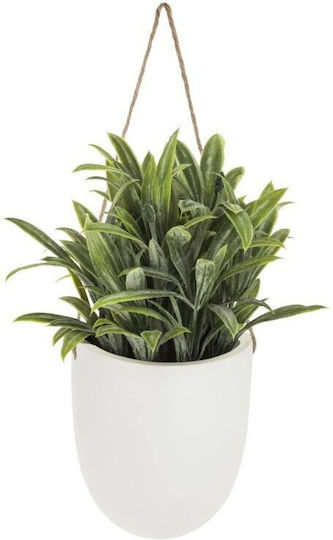 Künstliche Topfpflanze Hängende Yucca In Einer Weißen Schale