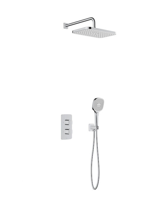 KFA Set Mixer & Cap Duș Îngropată pentru Duș Argintiu