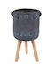 Beliani Topf Keramik Graphite
