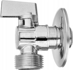 Invena Ball Shut-off Valve Metal Handle Faucet Bottom Flush Washing Machine 1 2"x3 4" Chrome Zw-11-020-l
