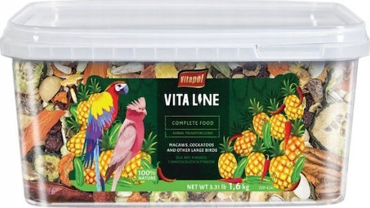 Vitapol Vitaline Vollfutter Für Macaw Cockatoos Andere Große Papageien Eimer 1,6 Kg