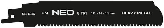 Reciprocating Saw Blade Hm 152 X 24 X 1.2 Mm 8tpi