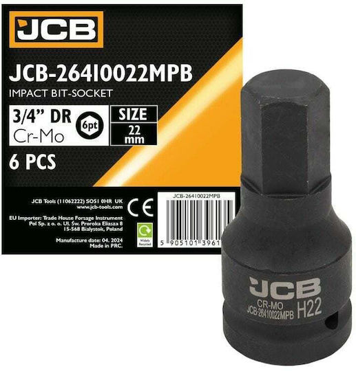 Jcb Καρυδάκι-μπιτ Κρούσης 3/4" 22mm 6-γωνιακό
