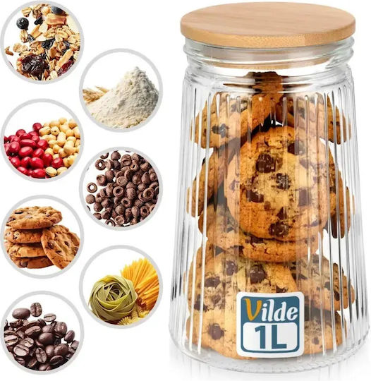 Vilde Vilde Allgemeine Verwendung Glas Transparentes Vasen mit Deckel 1000ml