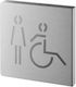 Πινακίδα Σήμανσης Wc Γυναικών & Αμεα 120x120 Mm Ανοξείδωτη Αυτοκόλλητο Thirard 00292387