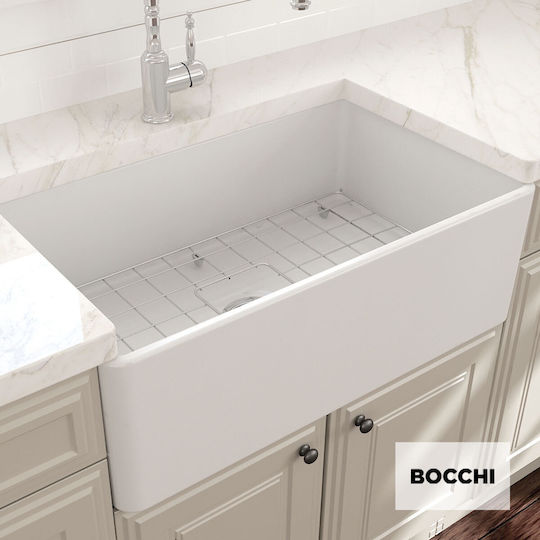 Bocchi Υποκαθήμενος Νεροχύτης Πορσελάνινος Μ61xΠ46.5cm Λευκός