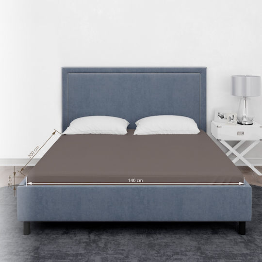 Domoletti Doppelter 140x200+25cm mit Gummizug Taupe
