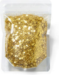 Χρυσόσκονη Glitter Σακούλα 1kg Χρυσό Διάφορα Μεγέθη
