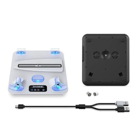 Ps5 Ps5 Slim Ps Vr2 Dobe Tp5-3550 Βάση Ψύξης Κονσόλας Παιχνιδιών Φόρτιση Βάση Φόρτισης + Κρεμάστρα Ακουστικών