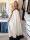 Summer Maxi Dress for Wedding and Christening White