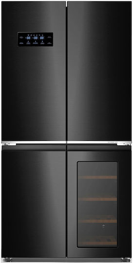 Finlux Side-by-Side Refrigerator 606lt NoFrost H182xW90.5xD72cm Black FFD605WBL