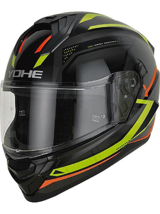 Yohe 983 Black / Yellow / Red Κράνος Μηχανής Fu...
