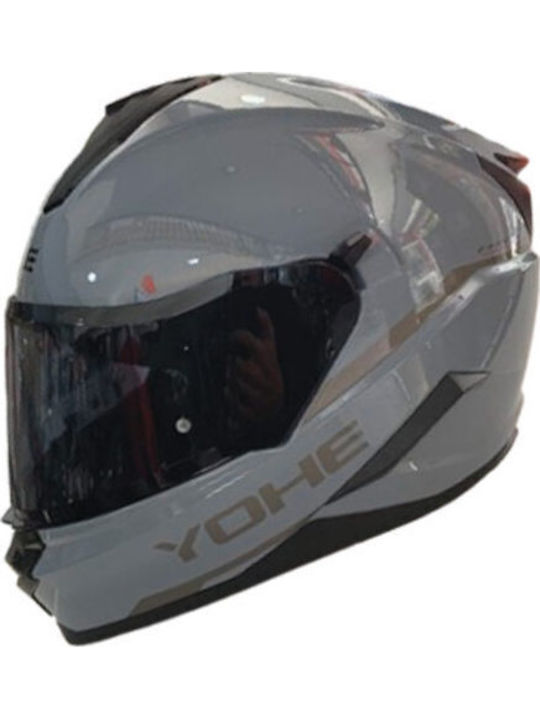 Yohe 983 Glossy Grey Κράνος Μηχανής Full Face ECE 22.06 1500gr με Sunvisor