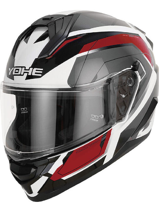 Yohe 983 Grey / White / Red Κράνος Μηχανής Full...