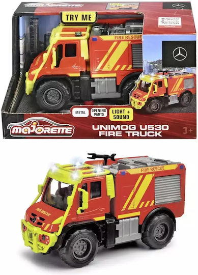 Majorette Camion Mercedes Unimog U530 Fire Truck Sunete Și Lumini De Pompieri Pentru 1.5+ Ani