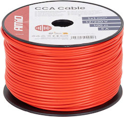 Single-core Red Cable Approx 1x1mm2 100m 5a 12/230v Amio-04451