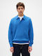 Herrenblusen Polo Langarm Blauer