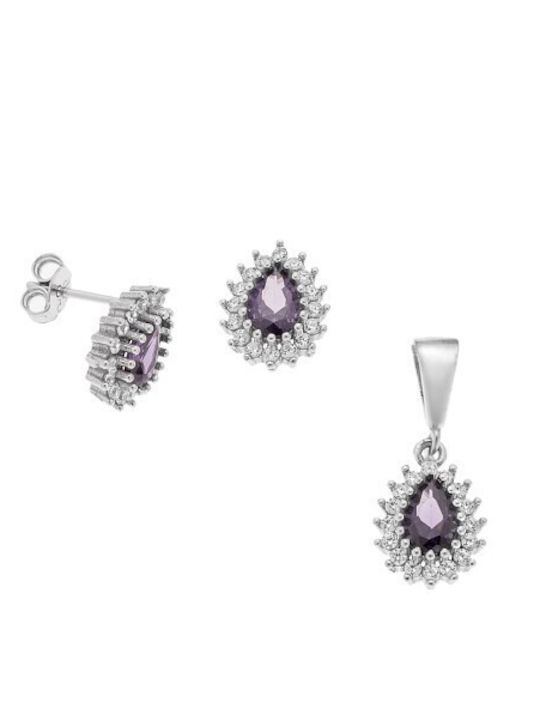 Senza Set mit Ohrringe & Anhänger aus Silber