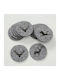 MSA Set Christmas Coasters Gray D10cm. 6pcs