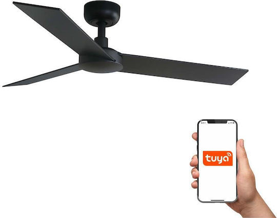 Faro Barcelona Rudder S TUYA Deckenventilator 106cm Schwarze/Walnuss