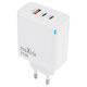 Maxlife Ladegerät ohne Kabel GaN mit USB-A Anschluss und 2 USB-C Anschlüsse 65W Stromlieferung Weißs (MXTC-09-65ACC)