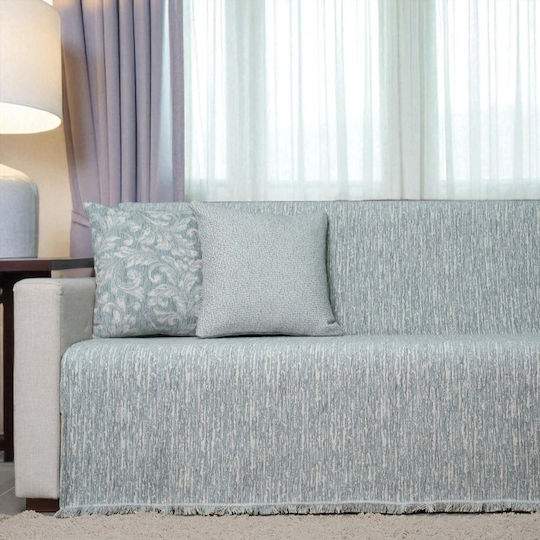 Cotone Four-Seater Sofa Throw Chenille 180x340cm Petrol Blue
